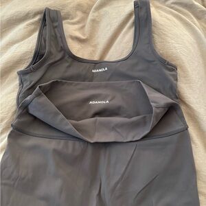 Adanola Set ultimate leggings and square neck bra - dark grey